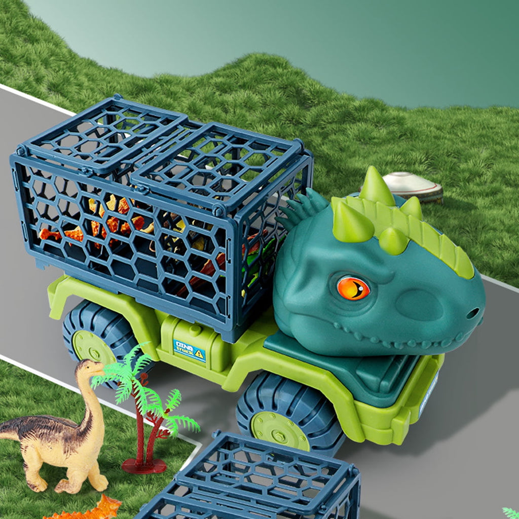 Large Dinosaur Toy Transport Truck, Dinosaur Car Carrier Toys Set with 15 Mini Dinosaurs