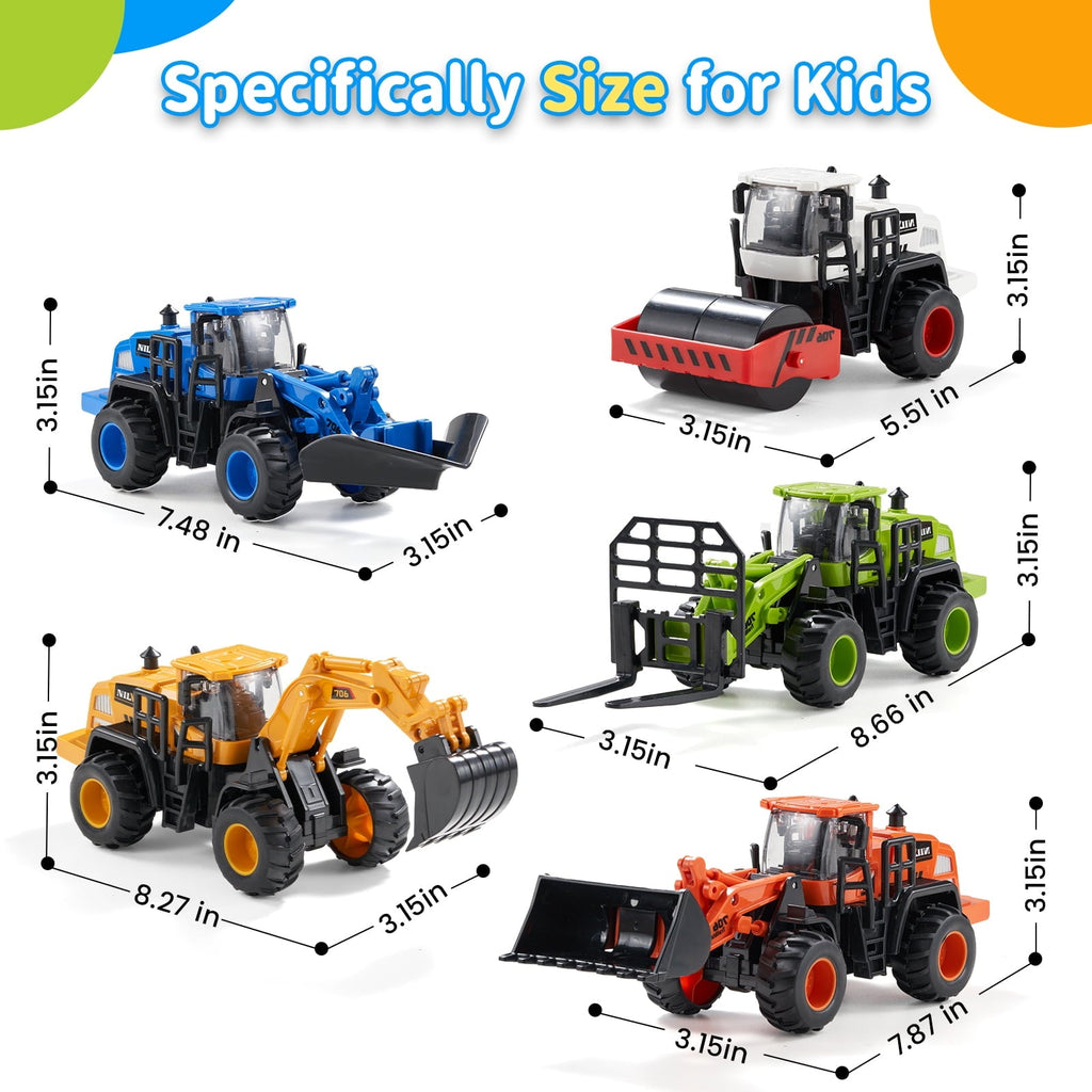Construction Trucks Toys for Boys, Kids Friction Powered Trucks Vehicles Sandbox Beach Excavator Toys for Boys