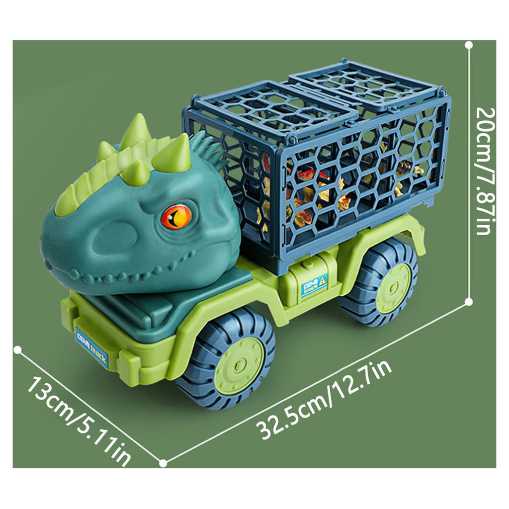 Large Dinosaur Toy Transport Truck, Dinosaur Car Carrier Toys Set with 15 Mini Dinosaurs