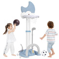 Toddlers Basketball Hoop with Basketball Soccer Golf and Ring Toss Game