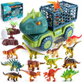 Large Dinosaur Toy Transport Truck, Dinosaur Car Carrier Toys Set with 15 Mini Dinosaurs