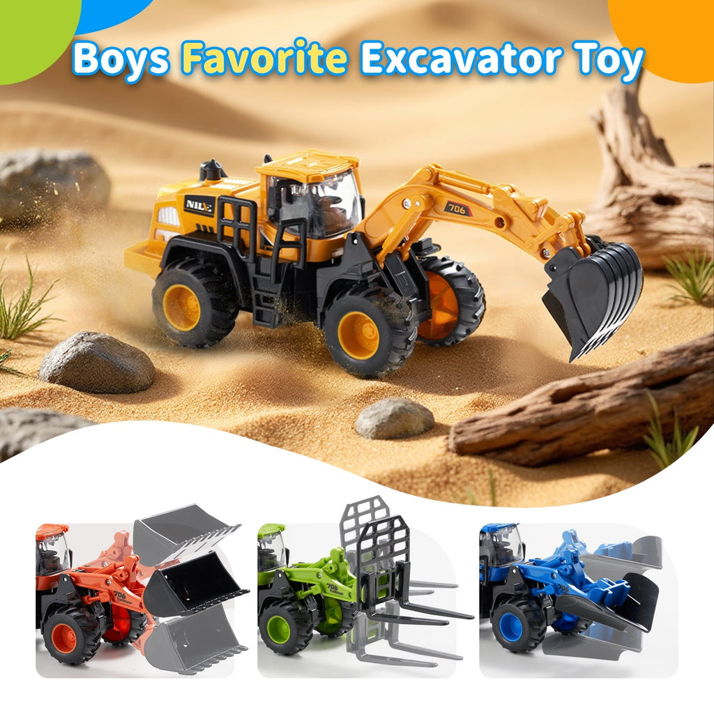 Construction Trucks Toys for Boys, Kids Friction Powered Trucks Vehicles Sandbox Beach Excavator Toys for Boys