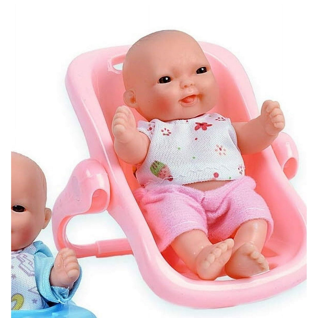 Set Of 6 Scary Baby Mini Dolls With Cradle, High Chair, Walker, Bathtub, Swing, And Baby Seat Scare